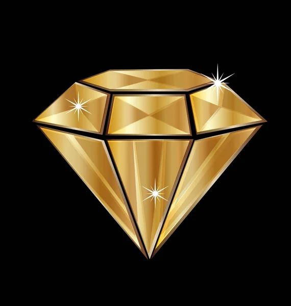 Geïsoleerde vector goud diamant — Stockvector