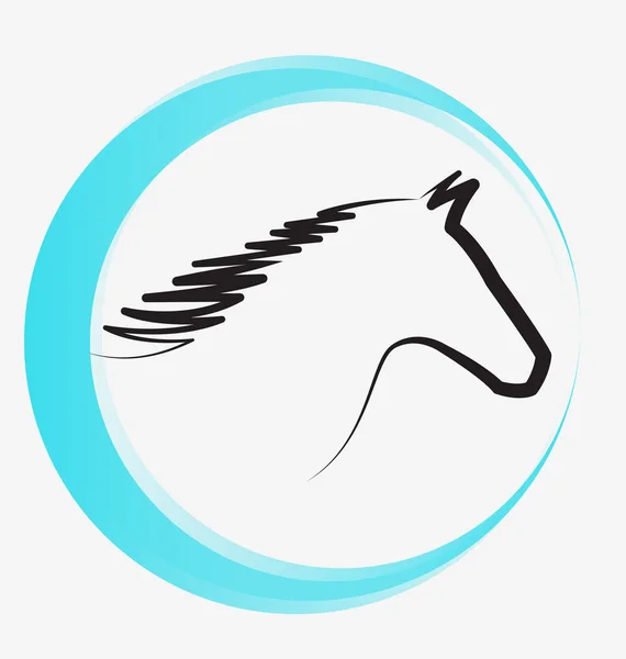 Silueta de caballo aislado icono de retrato — Vector de stock