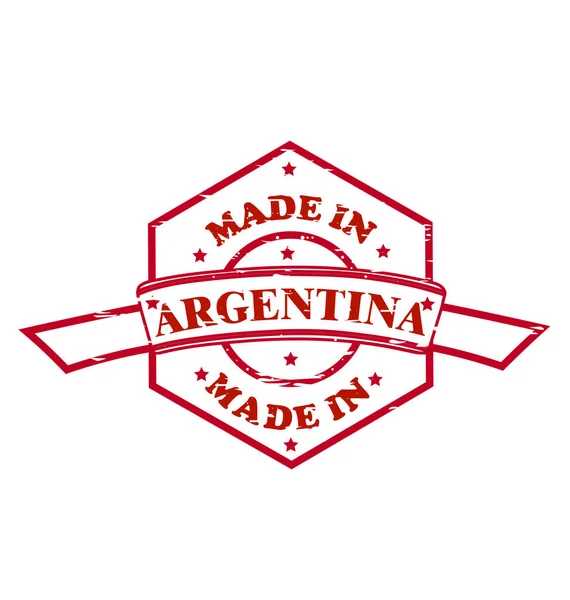 Made in Argentina ícone selo vermelho —  Vetores de Stock