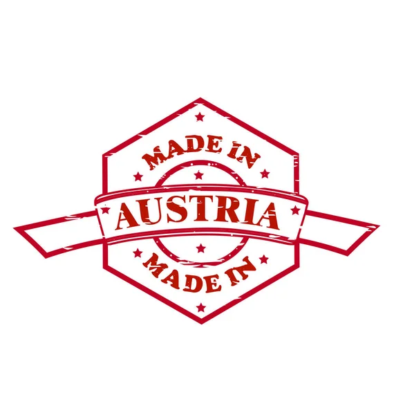 Feito na Áustria ícone selo vermelho — Vetor de Stock