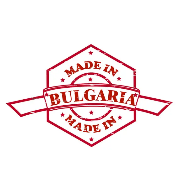 Made in Bulgaria red seal icon — Stock Vector