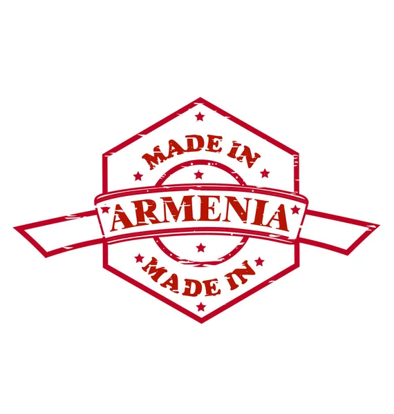 Hecho en Armenia icono de sello rojo — Archivo Imágenes Vectoriales