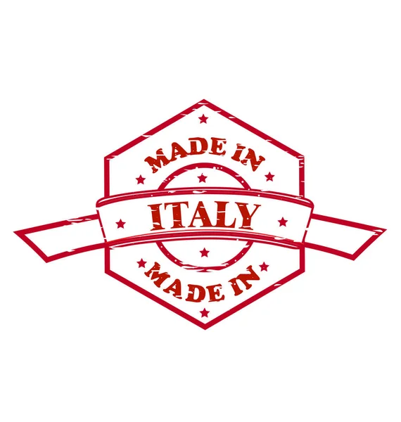 Hecho en Italia icono sello rojo — Archivo Imágenes Vectoriales