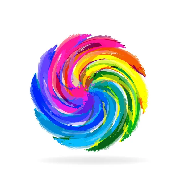 Swirly multi-colored flower icon — Stock Vector