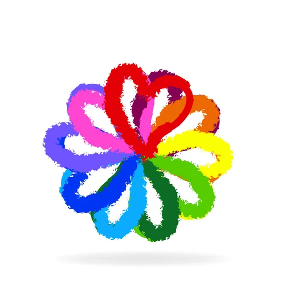 Flerfärgad blomma huvudet symbol illustration — Stock vektor