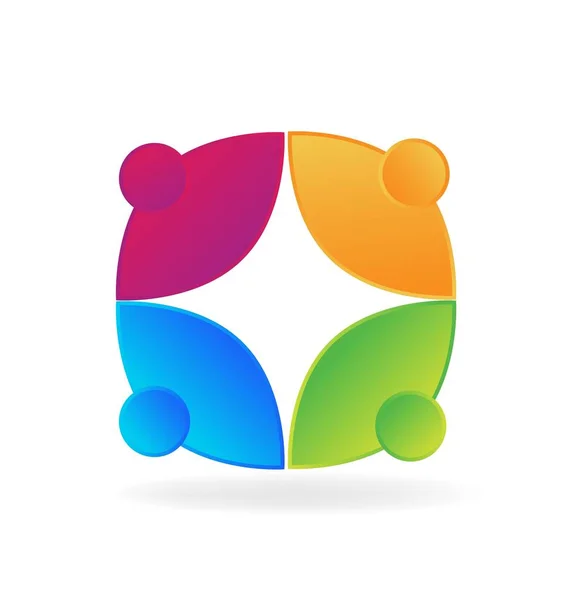 Logo lavoro di squadra persone sociali icona vettoriale — Vettoriale Stock