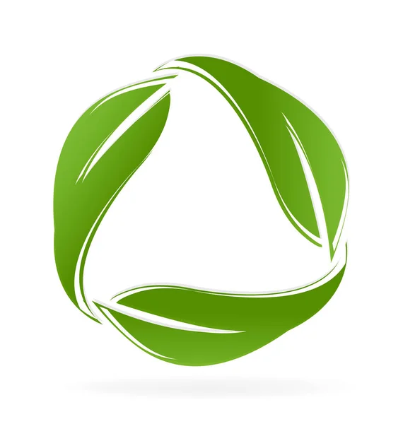 Reciclar hojas verdes vector del medio ambiente — Vector de stock