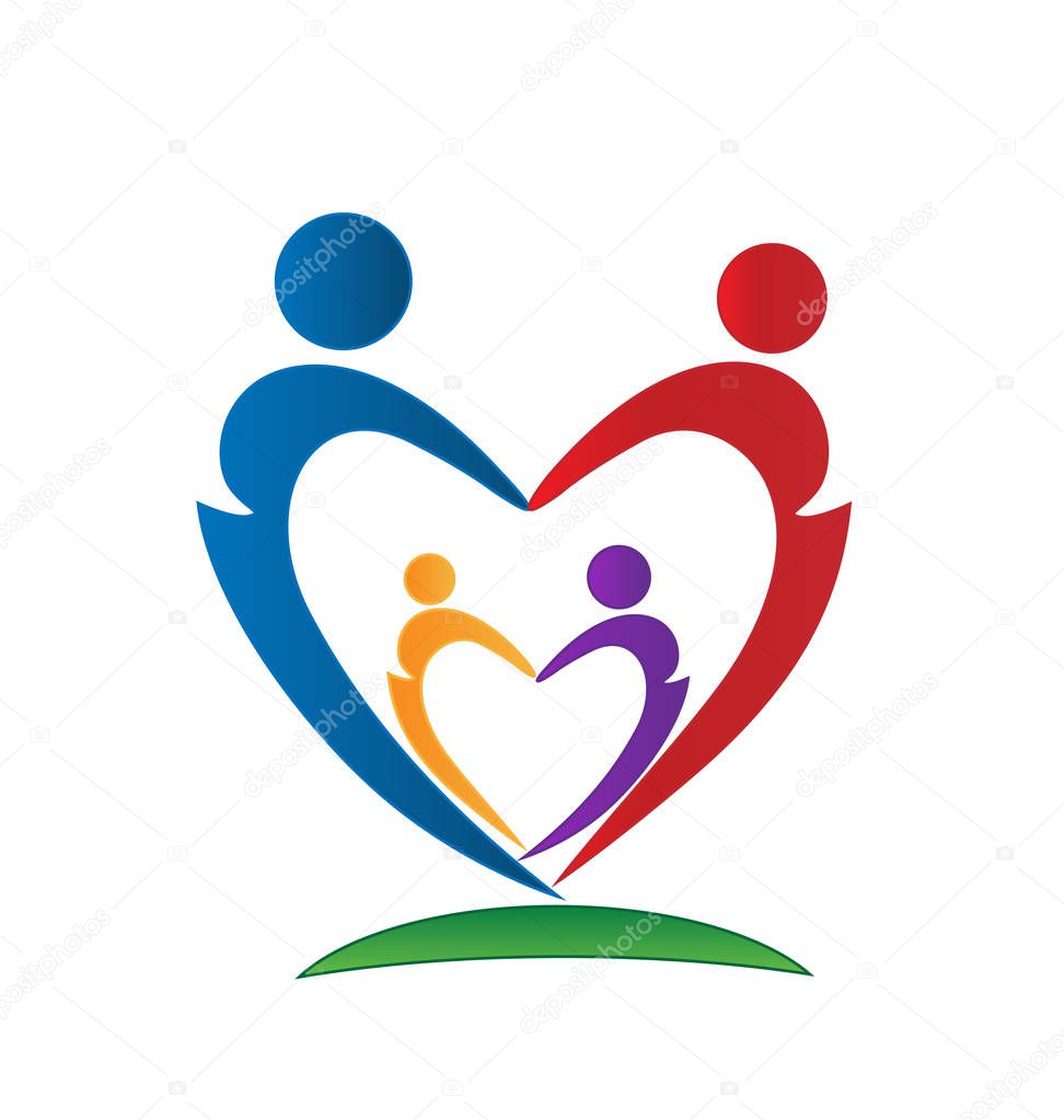 Loving family people figures, vector icon