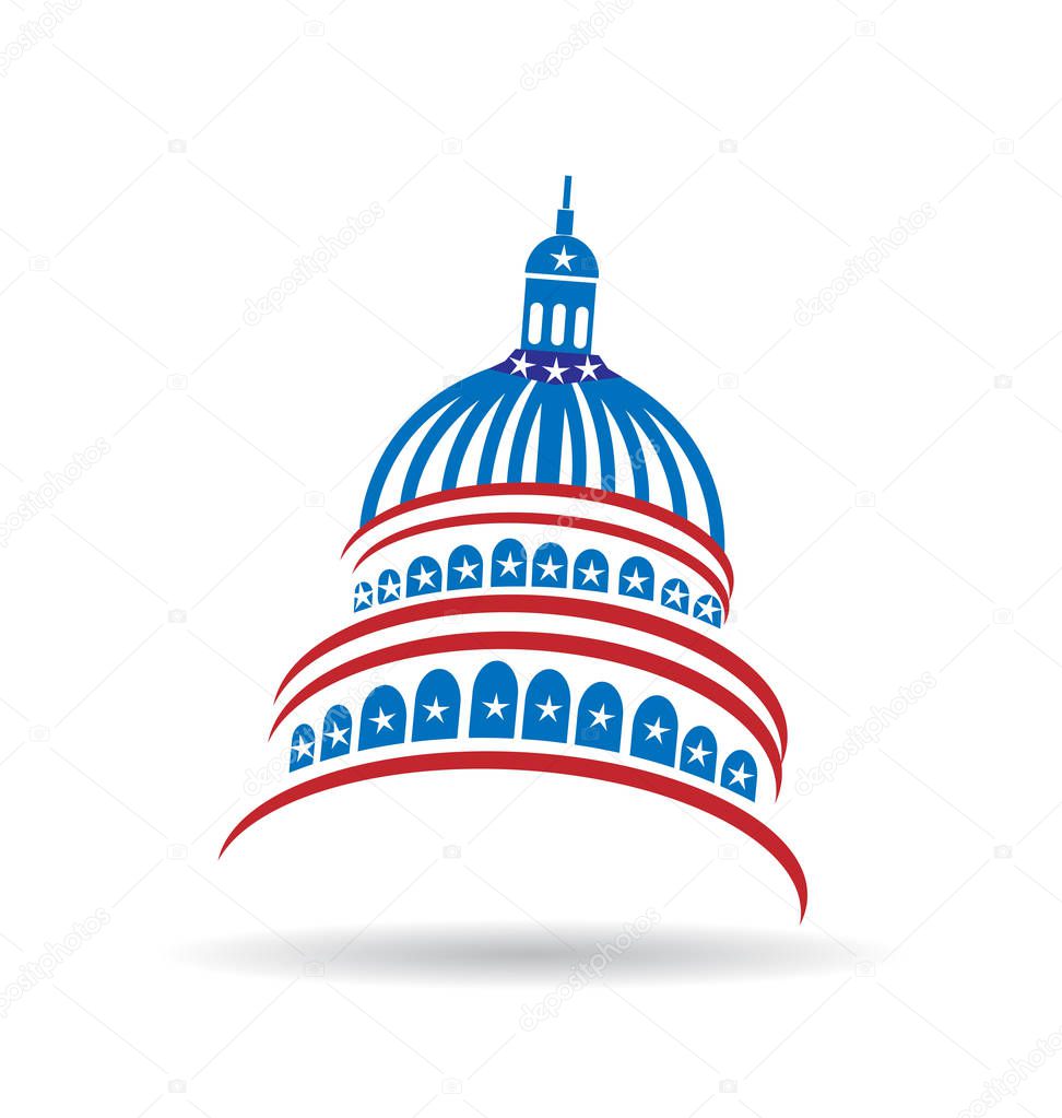 Capitol usa government icon vector