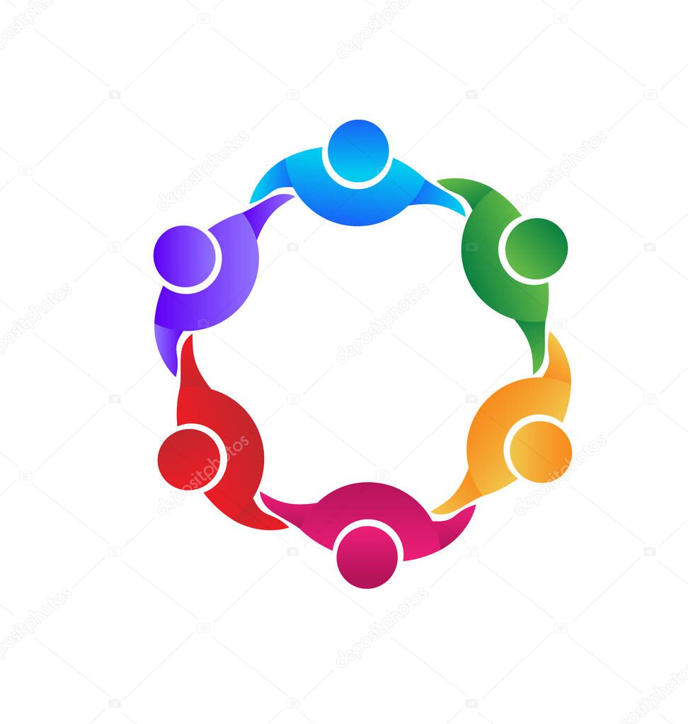 Teamwork partnership and collaboration icon vector