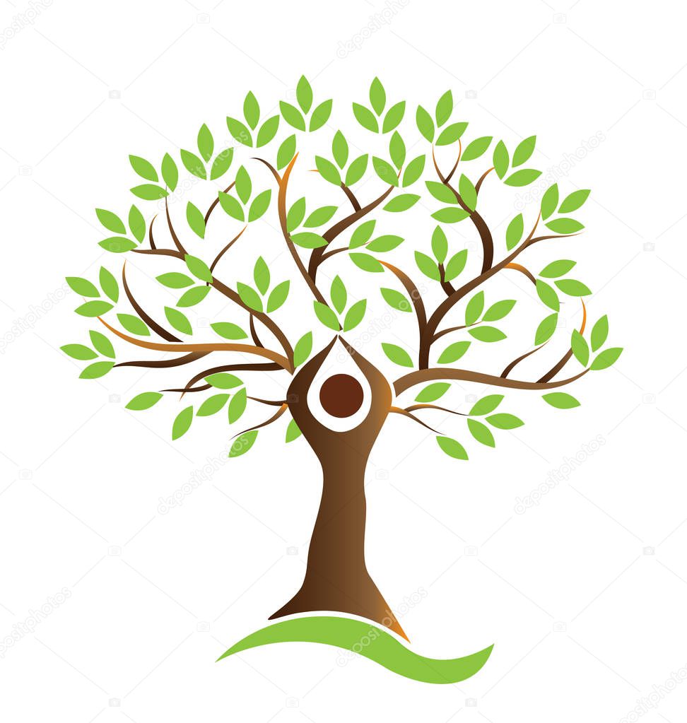 Healthy life tree human symbol vector