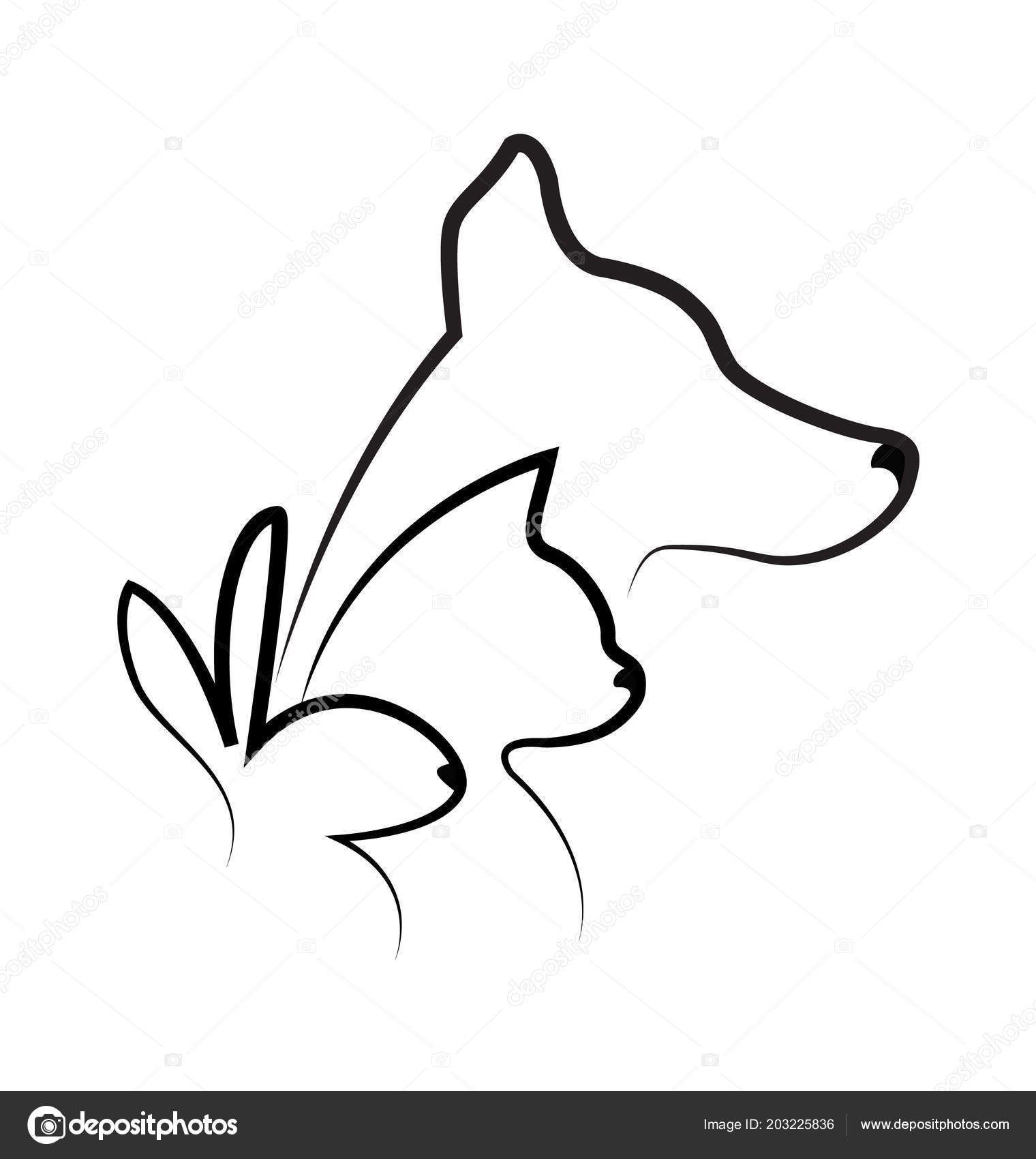 Silhouettes Chien Et Lapin Chat Logo Image Vectorielle Par Keviz C Illustration Silhouettes Chien Et Lapin Chat Logo Image Vectorielle Par Keviz C Illustration