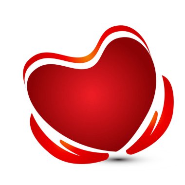 Eller vektör simgesi olan kalp