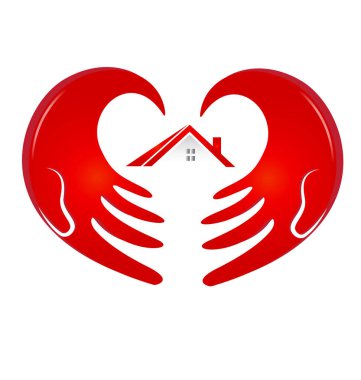 Bir ev logo korumak eller