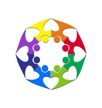 Kalp logosu ile takım çalışması