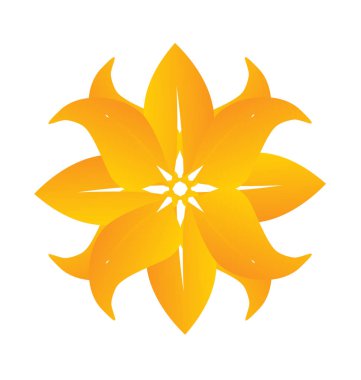 Soyut güzel sarı çiçek simgesi logosu