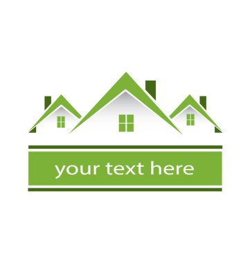 Yeşil ev ev çevre dostu vektör logosu