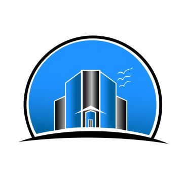 Vektör - Emlak şehir binaları logosu
