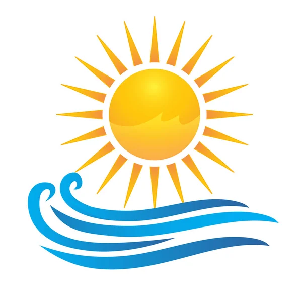 Logo Sol y olas — Archivo Imágenes Vectoriales
