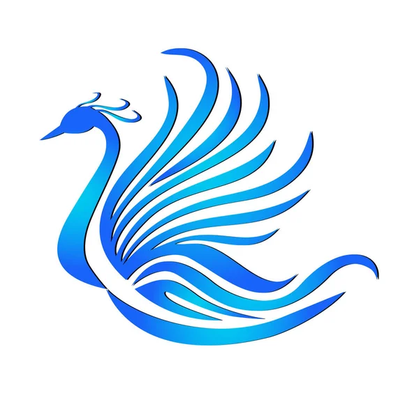 Phoenix ave pluma vector logo — Vector de stock
