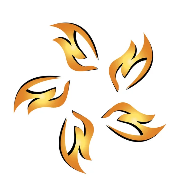 火火焰一起矢量符号 — 图库矢量图片
