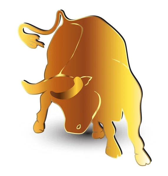 Oro toro símbolo vectorial — Vector de stock