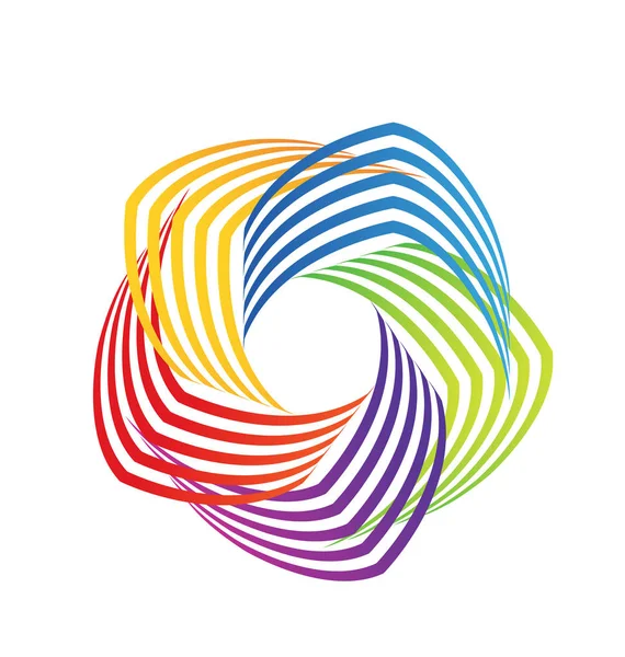 カラフルな渦巻き模様の抽象的なアイコンのロゴ — ストックベクタ