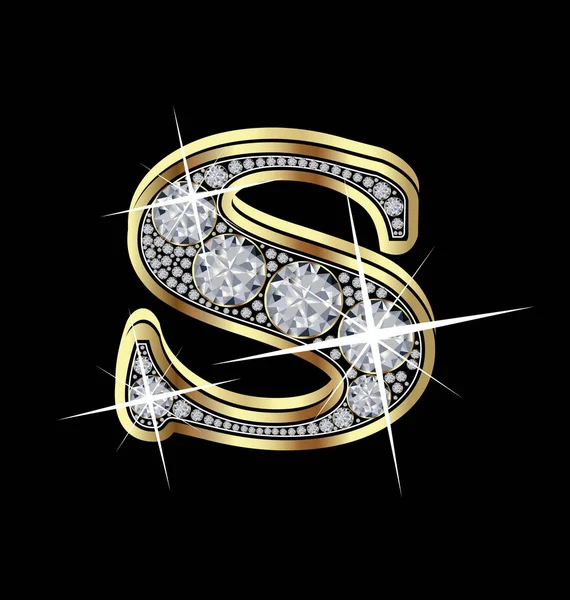 Буква S с вектором алмазов — стоковый вектор