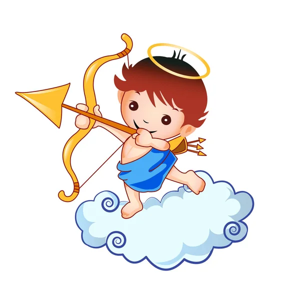 Cupido Kid Angel Ilustração Gráfica Design Logo — Vetor de Stock