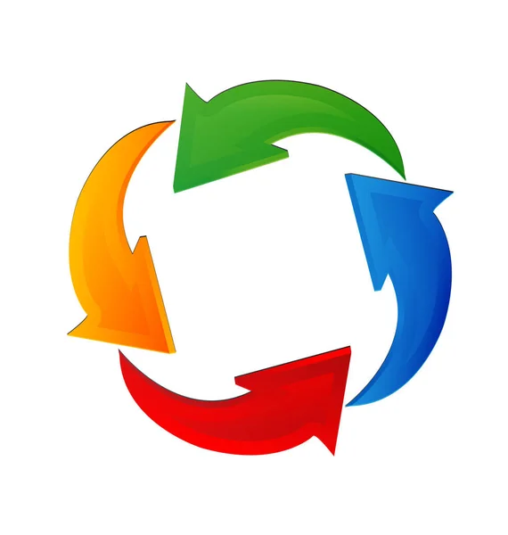カラフルなロゴをリサイクルの矢印 — ストックベクタ