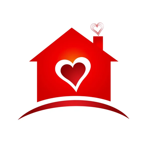 Casa del cuore logo creativo design — Vettoriale Stock