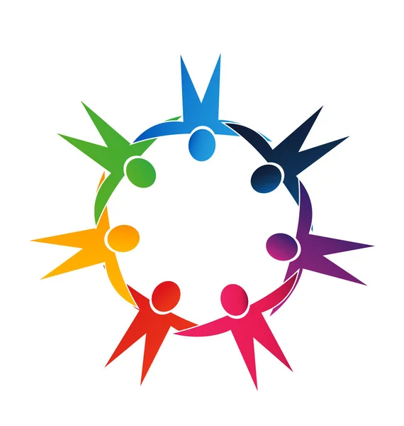 Ομάδα ομαδική εργασία ανθρώπους, ισχυρή εταιρική σχέση, διάνυσμα λογότυπο — Διανυσματικό Αρχείο