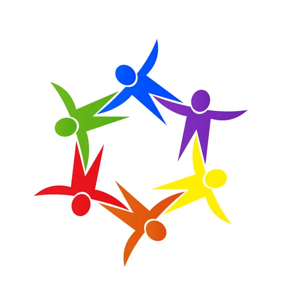 Gruppenarbeit Menschen, starke Partnerschaft, Vektor-Logo — Stockvektor