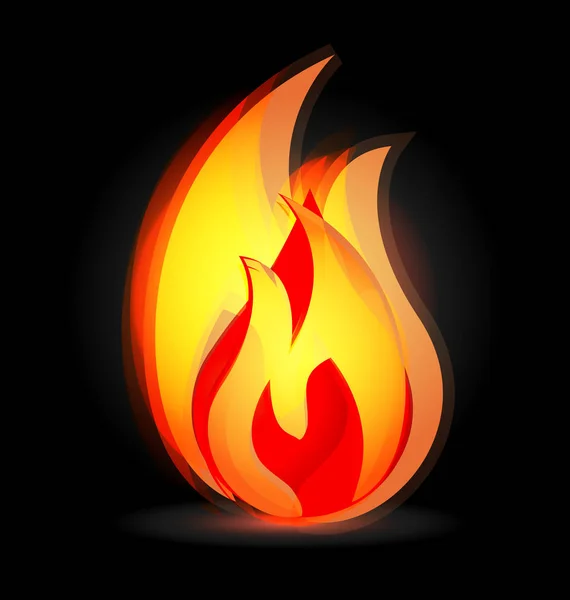 Canlı renkler logo vektör içinde yanan alevler — Stok Vektör