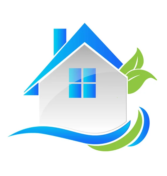 Haus zu Hause umweltfreundliche Vektor-Logo — Stockvektor