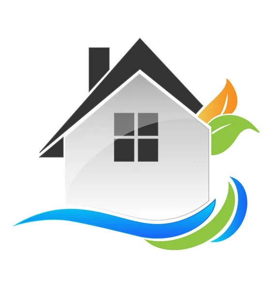 Hus hjem miljø venlige vektor logo – Stock-vektor