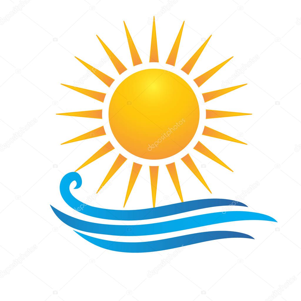 Sun and waves logo