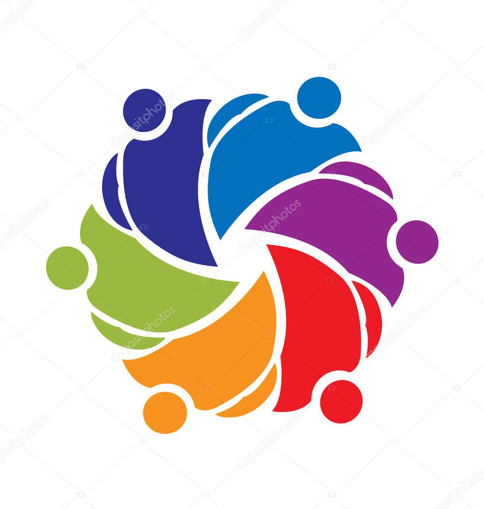 Helpful teamwork people group vector symbol design illustration