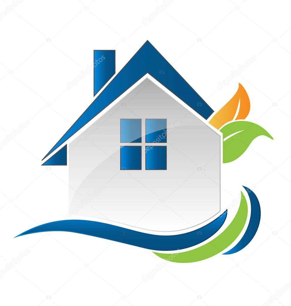 House home environment friendly vector logo design illustration