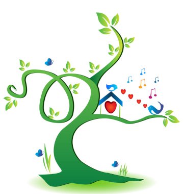 Aşk kuşları ile çevre dostu ağacı