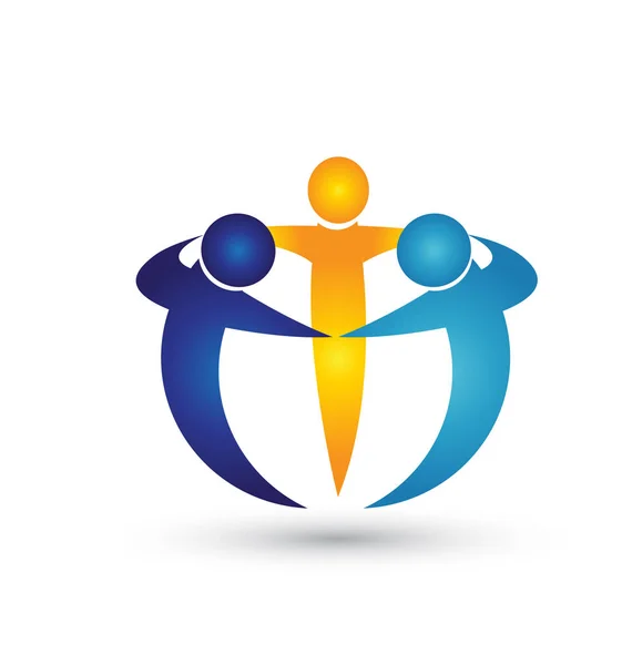 Teamwork Geschäftsleute Logo — Stockvektor