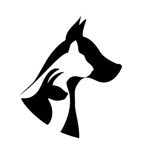 Mascotas siluetas logo — Vector de stock