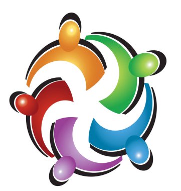 Ekip çalışması renkli sarılmak logosu