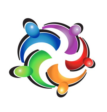 Ekip çalışması renkli sarılmak logosu