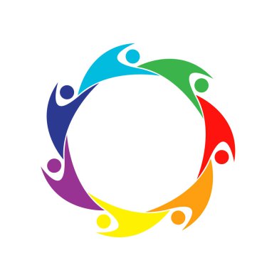 Ekip çalışması renkli insanlar logosu
