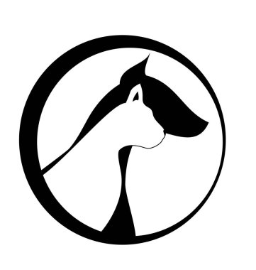Köpek ve kedi siluetleri logosu