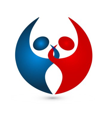 Çift ortaklık bağ vektör logo tasarlamak