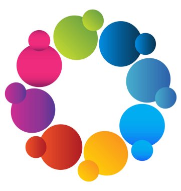 Ekip çalışması renkli insanlar kutsal kişilerin resmi logosu