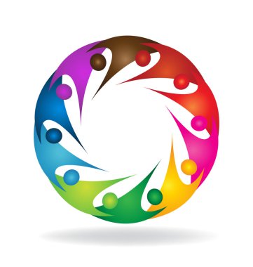 Ekip çalışması insanlar daire Grup simgesi logosu