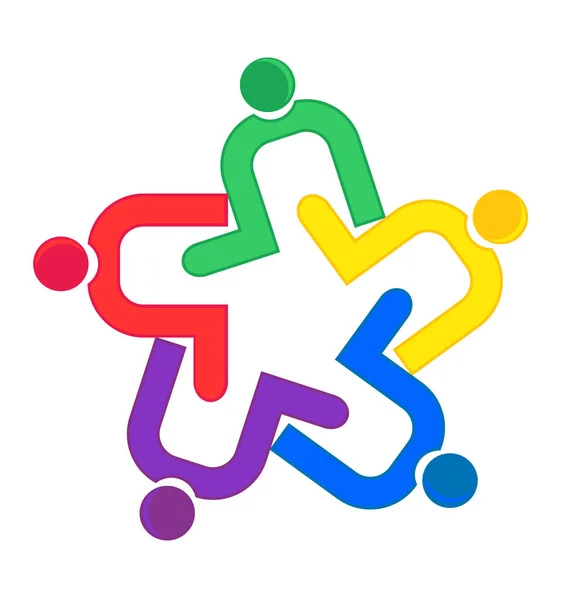 Logo d'étreinte de clip de travail d'équipe — Image vectorielle